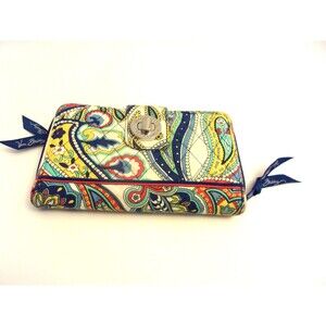 Vera Bradley  Turnlock Wallet Marina Paisley Nautical  Clutch Turn-Lock